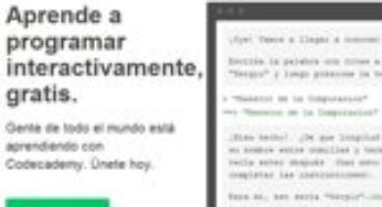 Codecademy, plataforma para aprender a programar desde cero